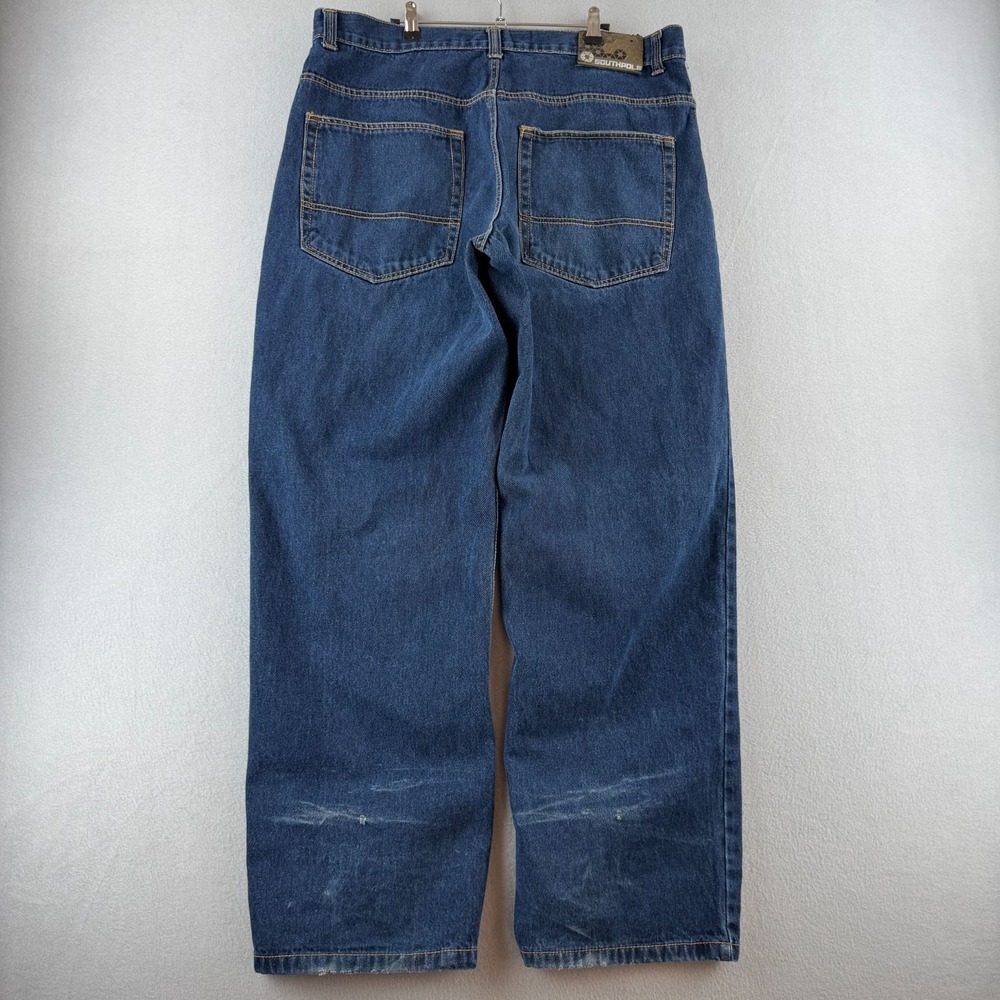 Vintage Southpole Jeans Mens 40 (Fits 39x34) Long Baggy Y2K Blue Denim